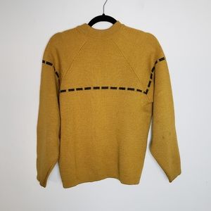 Towne and King Vtg Mustard Knit Crew Neck Sweater